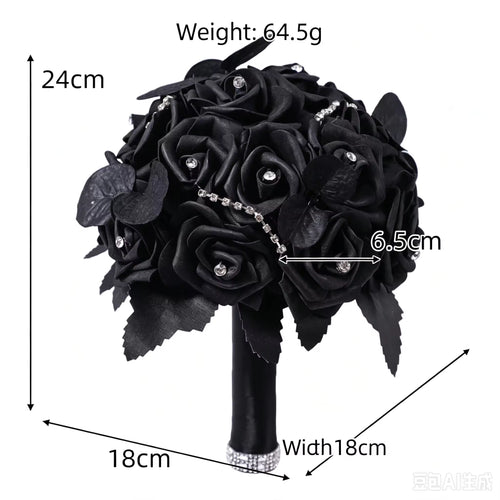 Gothic Skull Rose Bouquet – Dark Red & Black Halloween Flowers