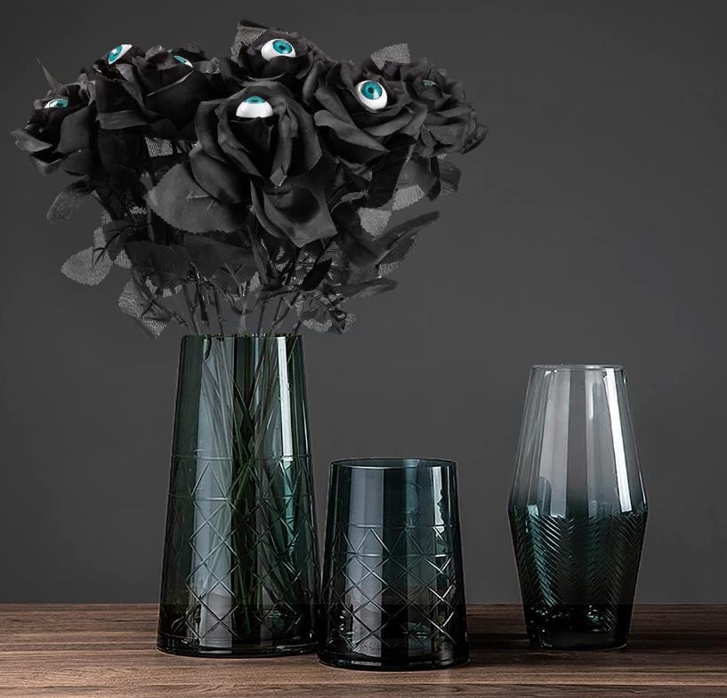 Halloween Eyeball Rose Stems – Gothic Artificial Flowers