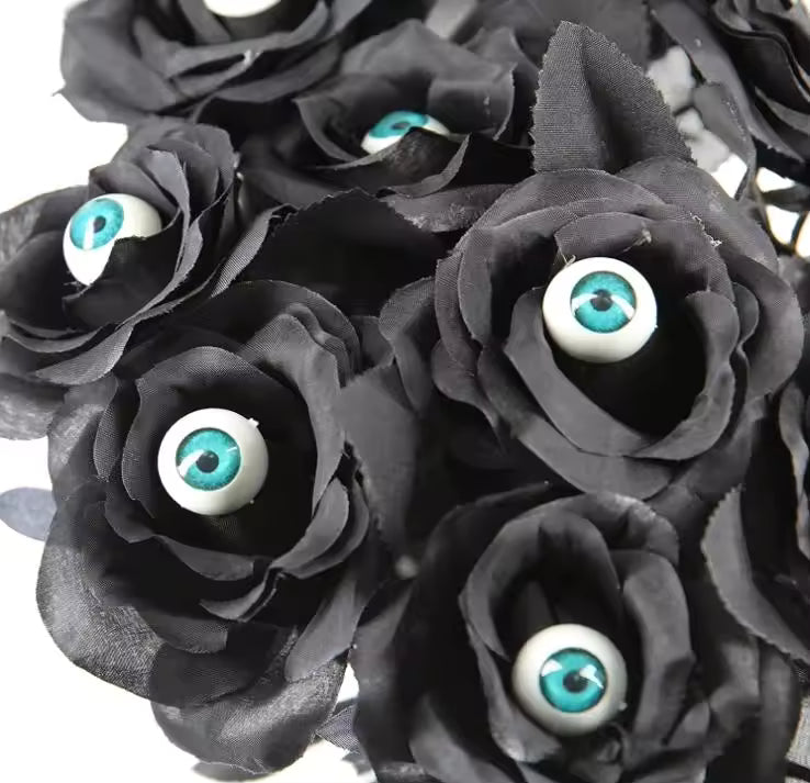 Halloween Eyeball Rose Stems – Gothic Artificial Flowers