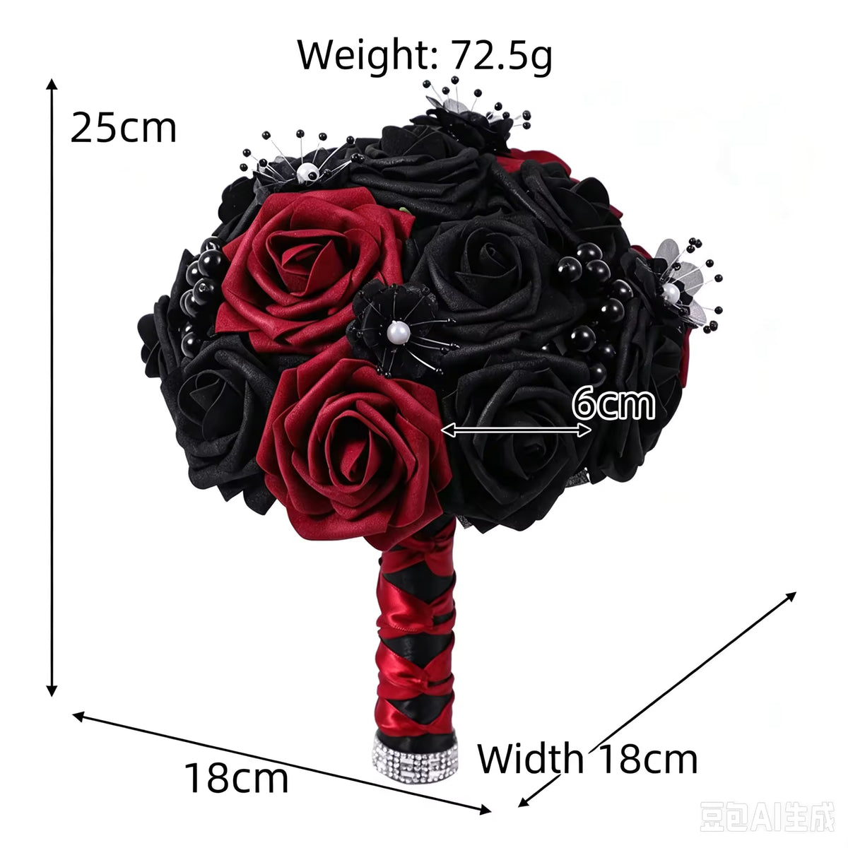 Gothic Skull Rose Bouquet – Dark Red & Black Halloween Flowers
